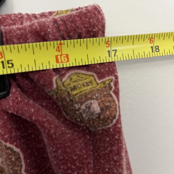 Women's Burgundy Pajama Shorts with Bear Print - Picture 7 of 8